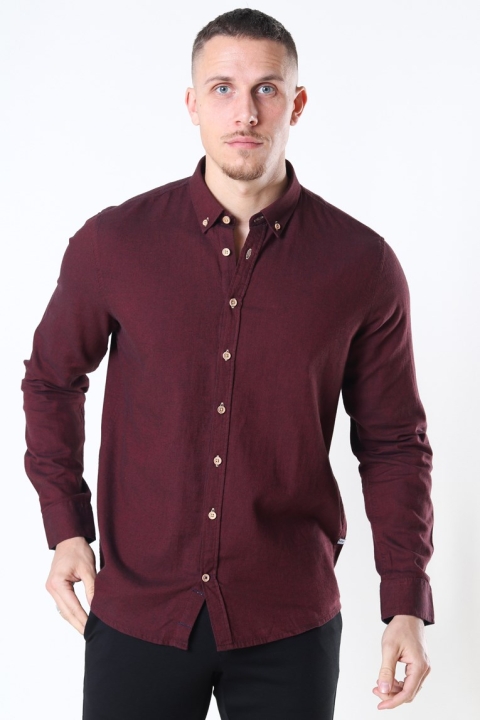 Kronstadt Johan Diego Cotton Koszule Bordeaux Mel