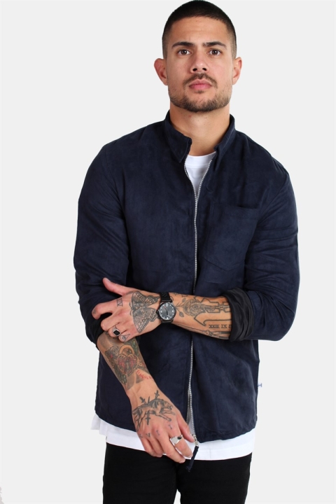 Kronstadt Johan Zip Suede Koszule Navy