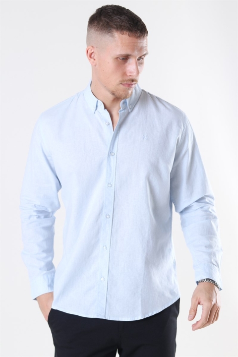 Clean Cut Copenhagen Cotton Linen Koszule Sky Blue