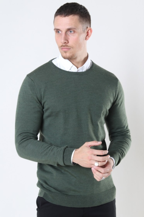 Clean Cut Copenhagen Merino Wool Crew Dzianina Army Melange