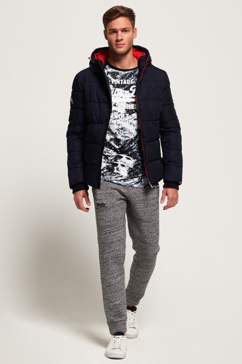 Superdry Sports Puffer Kurtki Navy/Bright Red