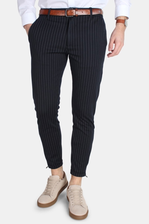Gabba Pisa Chino Pinstripe Spodnie Navy Stripe
