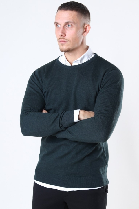 Clean Cut Copenhagen Merino Wool Crew Dzianina Bottle Green