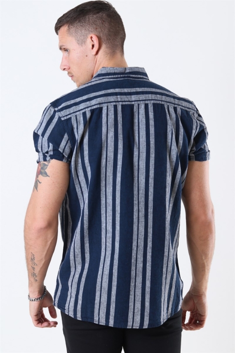 Clean Cut Sälen 146 SS Koszule Navy/Grey