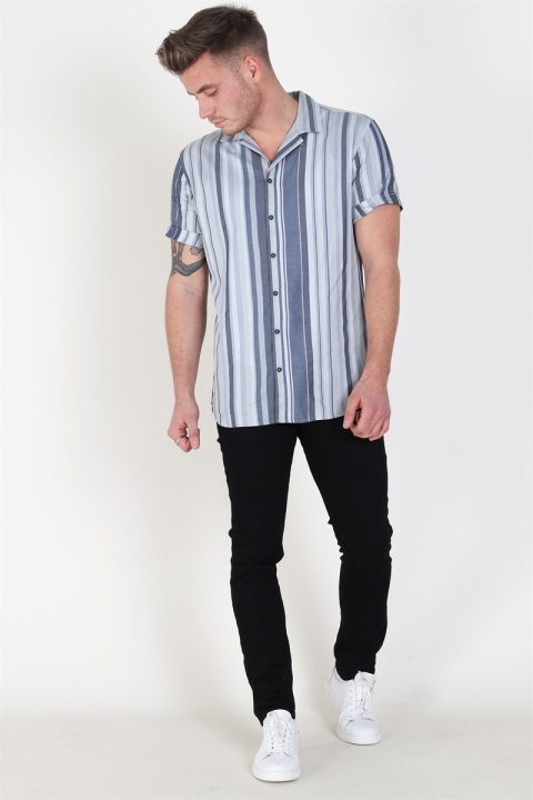 Jack & Jones Robert Stripe Koszule S/S Navy Blazer