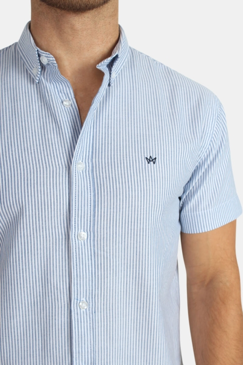 Kronstadt Johan Oxford Stripe S/S Koszule Navy