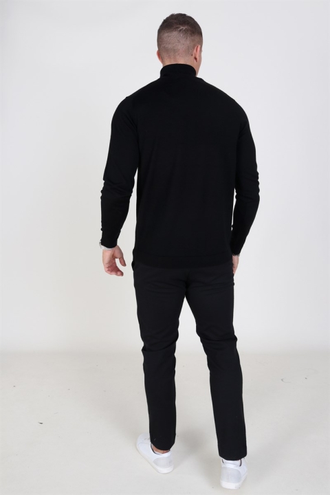 Selected Merino Rullekrave Dzianina Black