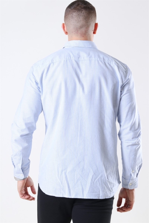 Selected Collect Koszule White/Light Blue Stripe