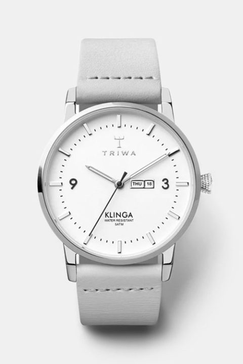 Triwa Snow Klinga Zegarki Light Gray Silver Buckle