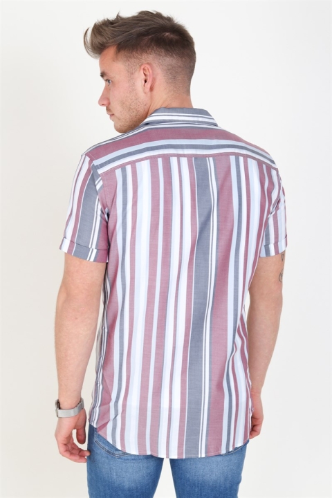 Jack & Jones Robert Stripe Koszule S/S Cordovan