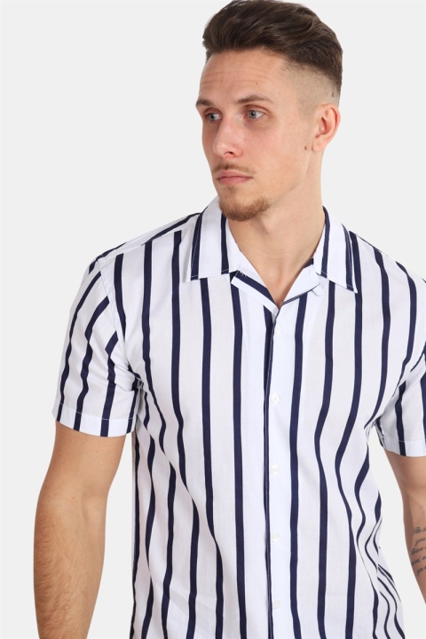 Kronstadt Cuba S/S Gr.86 Koszule White/Dark Blue