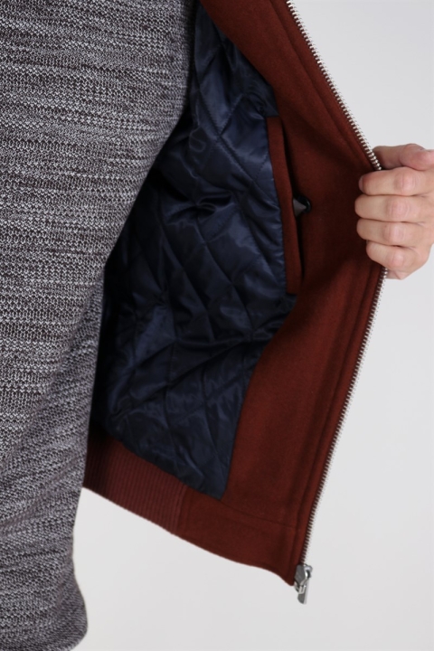 Jack & Jones Magnus Uld Bomber Kurtki Cappuccino
