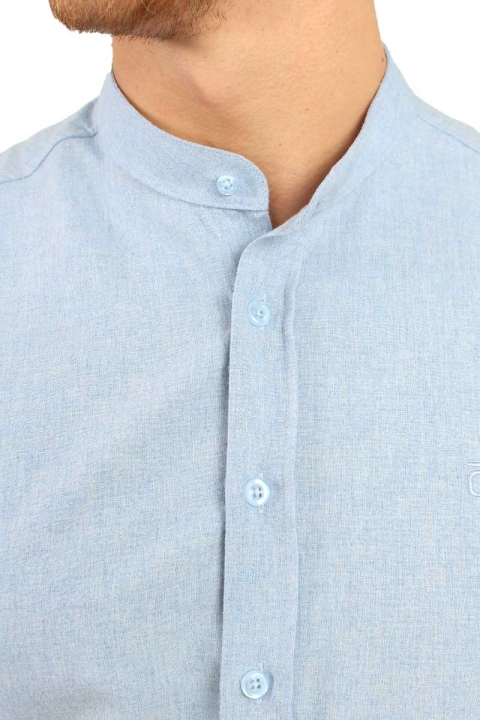 Clean Cut Rooney Flannel Henley Koszule Light Blue
