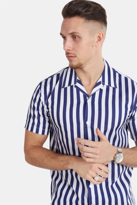 Kronstadt Cuba S/S Gr.78 Koszule White/Dark Blue
