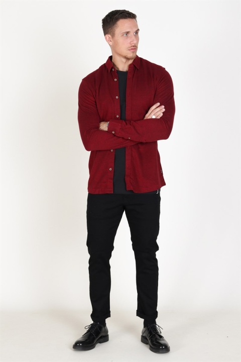 Only & Sons Cuton LS Knitted Melange Koszule Barbados Cherry