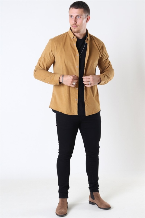 Lindbergh Corduroy Koszule Camel