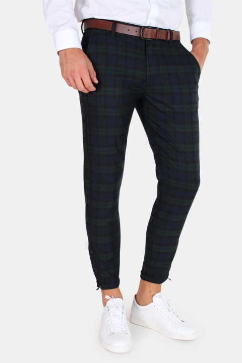 Gabba Pisa Chino Check Spodnie Navy Green