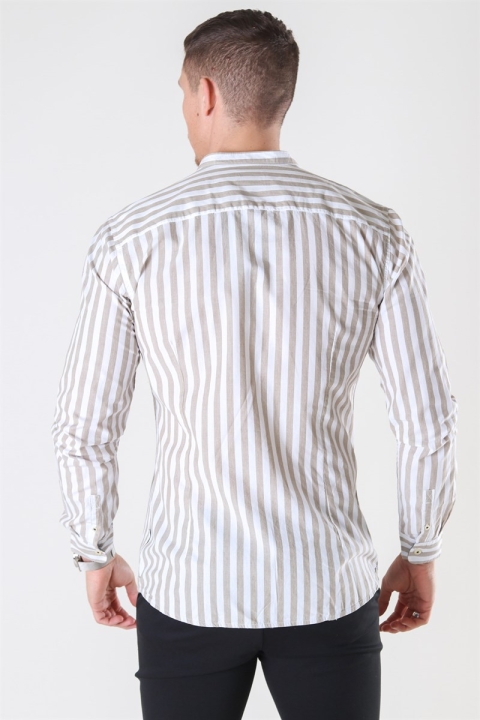 Only & Sons Matthew LS Stripe Manderine Koszule Chinchilla