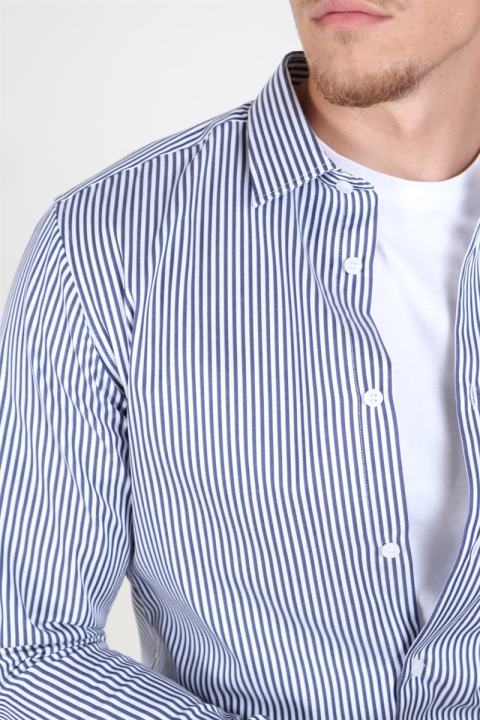 Selected Slim Pelle Koszule Dark Blue