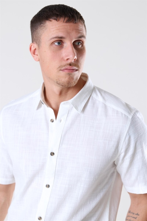 Only & Sons Slub SS Linen Look Koszule White