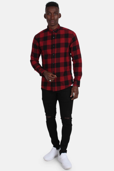 Only & Sons Gudmund Ls Checked Koszule Merlot