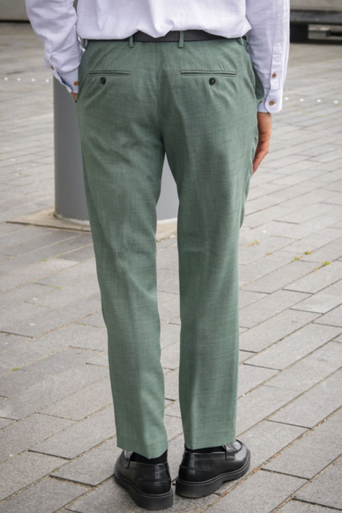 Selected SLIM OASIS LINEN PANTS Light Green Melange