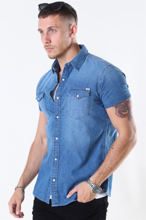 Jack & Jones Sheridan Koszule S/S Medium Blue Denim