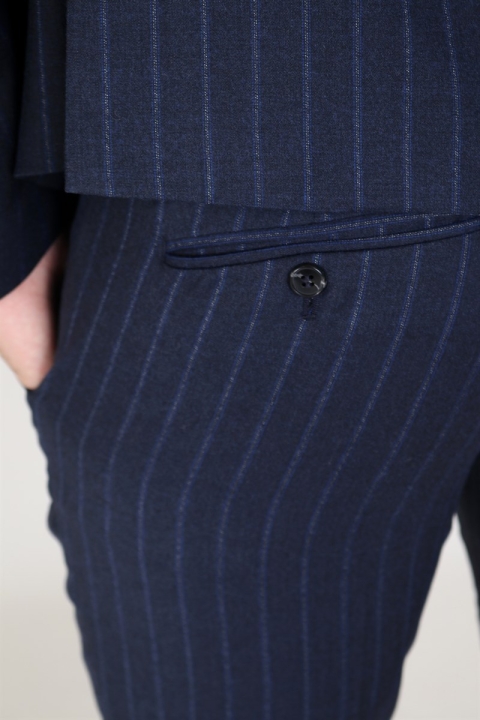 Selected Slim Aden Stripe Spodnie Grey/Blue