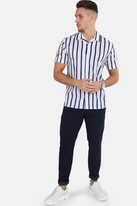 Kronstadt Cuba S/S Gr.86 Koszule White/Dark Blue