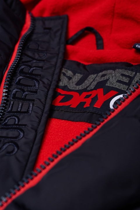 Superdry Sports Puffer Kurtki Navy/Bright Red