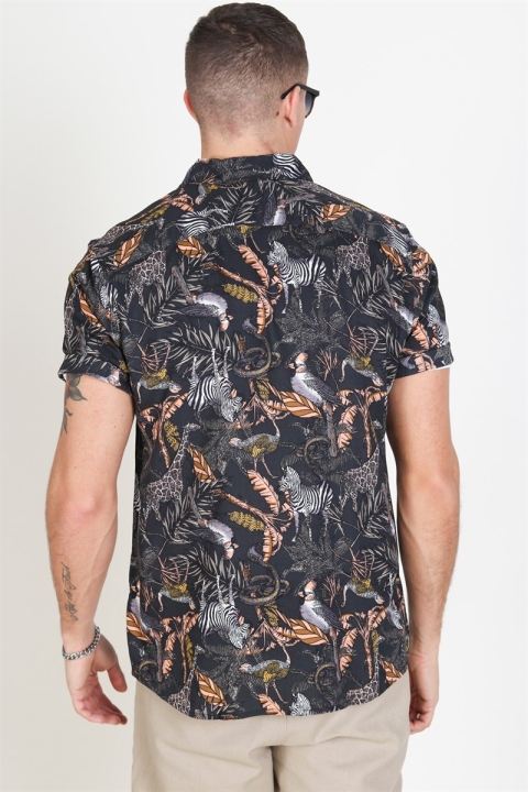 Only & Sons Gabrial S/S Animal Viscose Koszule Black/Zoo Print