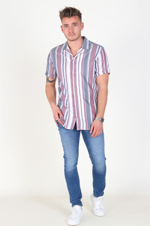 Jack & Jones Robert Stripe Koszule S/S Cordovan