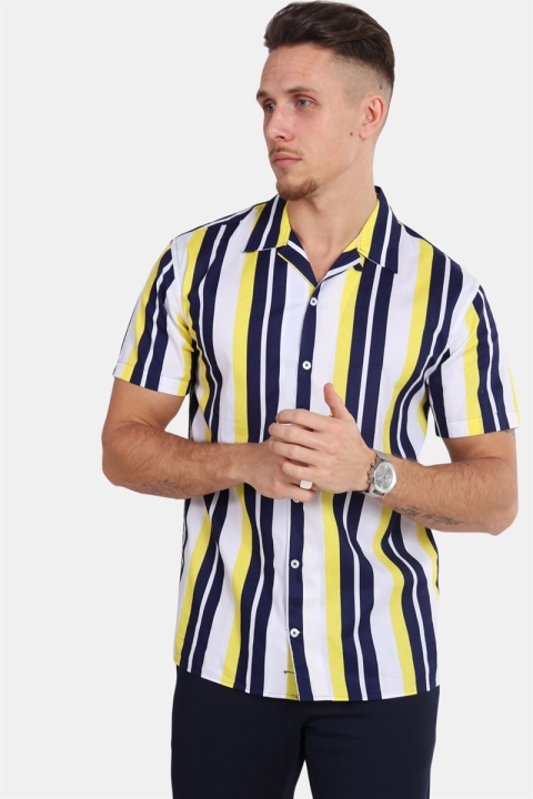 Kronstadt Cuba S/S Gr. 76 Koszule White/Yellow/Navy