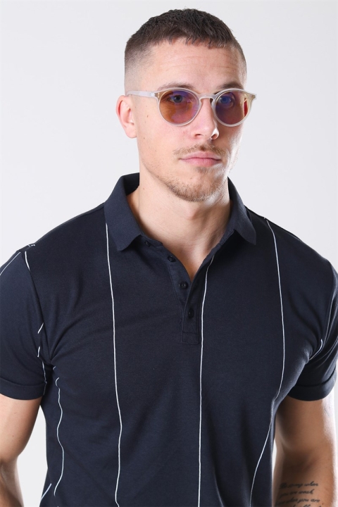 Fashion 1384 okulary słoneczne Matt Transparent Clear Lens w/Blue Mirror