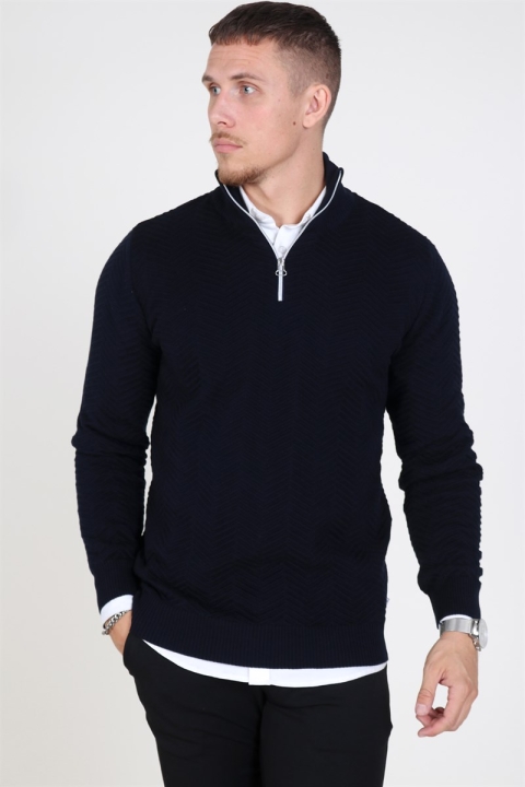Kronstadt Carlo Half Zip Dzianina Navy