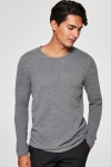 Selected Rocky Crew Neck Dzianina Medium Grey Melange