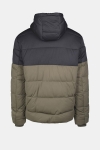 Urban Classics Hooded 2-Tone Puffer Kurtki Dark Olive/Black