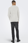 ONLY & SONS Kicker Cabel Polo Knit Antique White