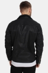 Selected Scott Læder Biker Kurtki Camp Black