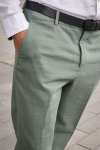Selected SLIM OASIS LINEN PANTS Light Green Melange