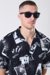 Fashion 1398 Wayfarer okulary słoneczne Black Rubber Grey Lens