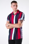 Only & Sons Vilas S/S Reverse Viscose Koszule Persian Red Stripes