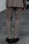 Selected SLIM OASIS LINEN PANTS Dark Sand Melange