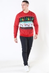 Only & Sons Xmas 7 Funny Top Dzianina Pompeian Red
