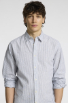 Selected Slim Sun Linen Shirt LS Bright White Thin Stripe