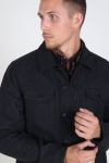 Solid Cool Faux Wool Kurtki Dark Grey Melange