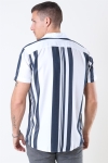 Selected Reg Kevin Koszule SS Stripes B Dark Sapphire
