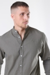 Clean Cut Cotton Linen Mao Koszule Dusty Green