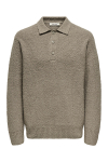 ONLY & SONS Dale Relaxed Fit Polo Knit Walnut