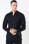Clean Cut Copenhagen Oxford Mao Stretch L/S Koszule Black